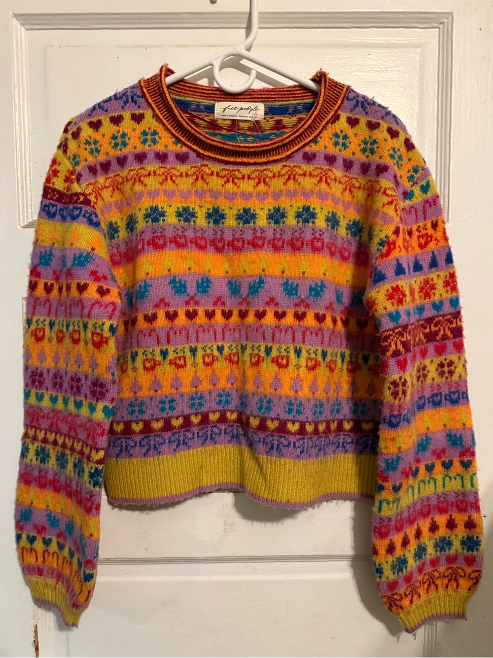 Free People Multicolor Fair Isle Crewneck Sweater - Size XS - NWT